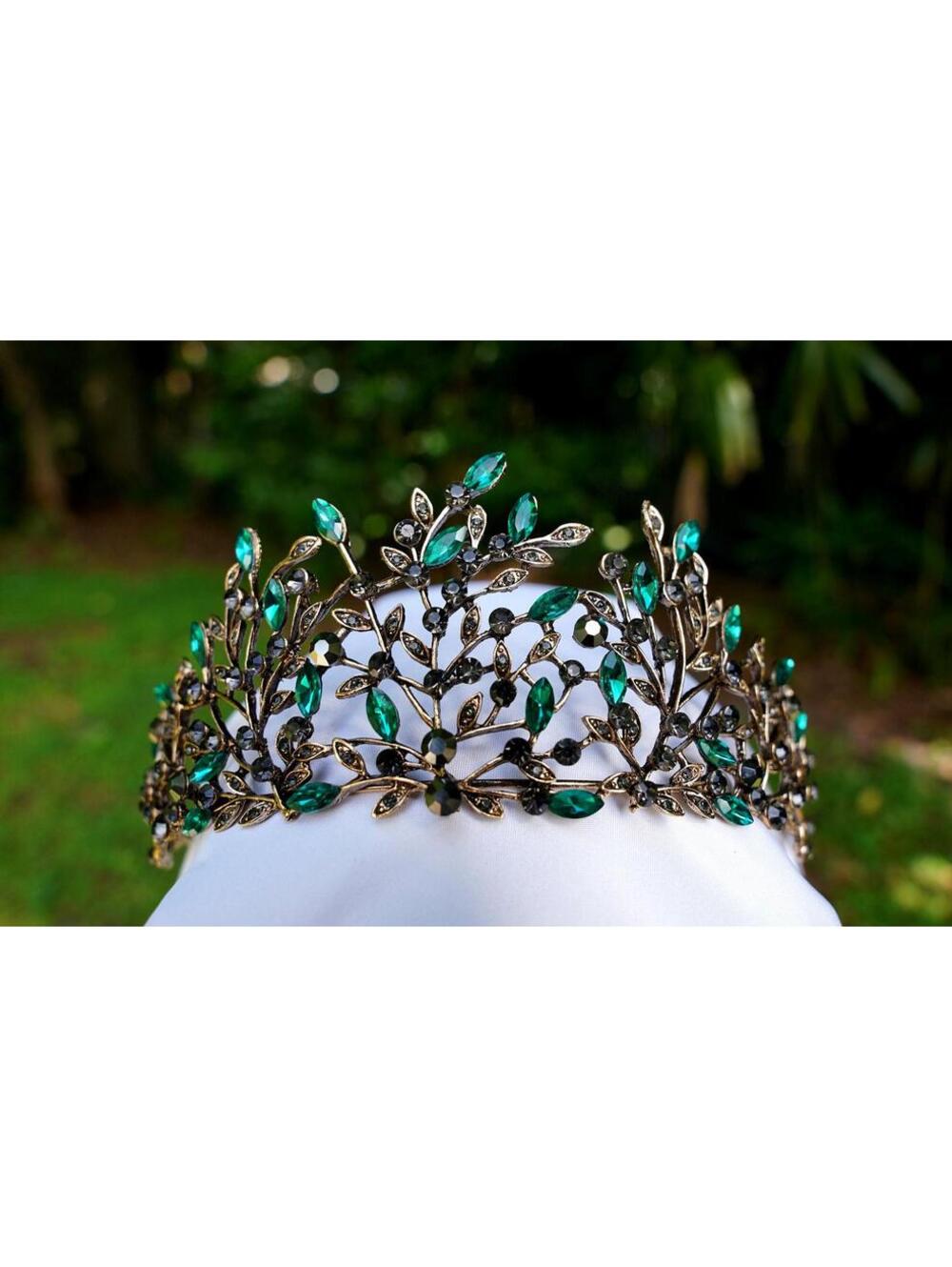 Crown Of Vines Green Woodland Dark Tiara Bridal Birthday Wedding Gift Diadem